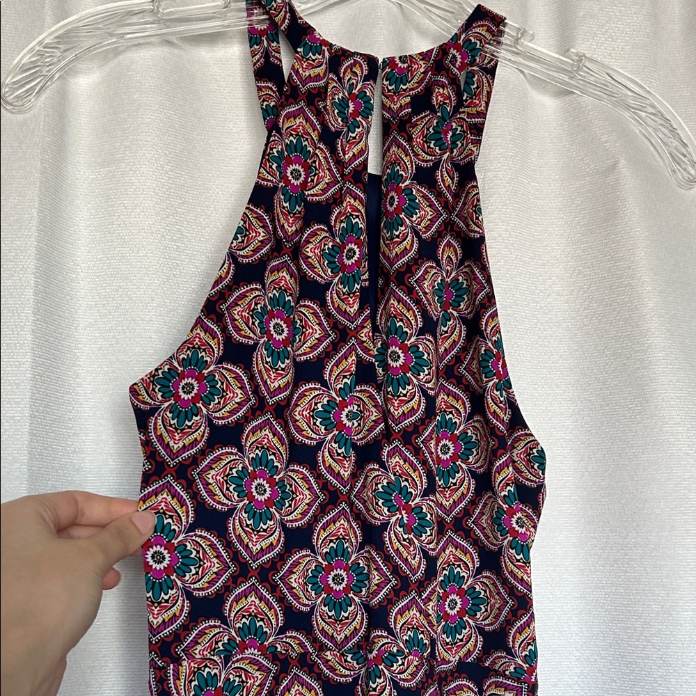 Multicolor Patterned Sleeveless Halter Dress Expr… - image 4